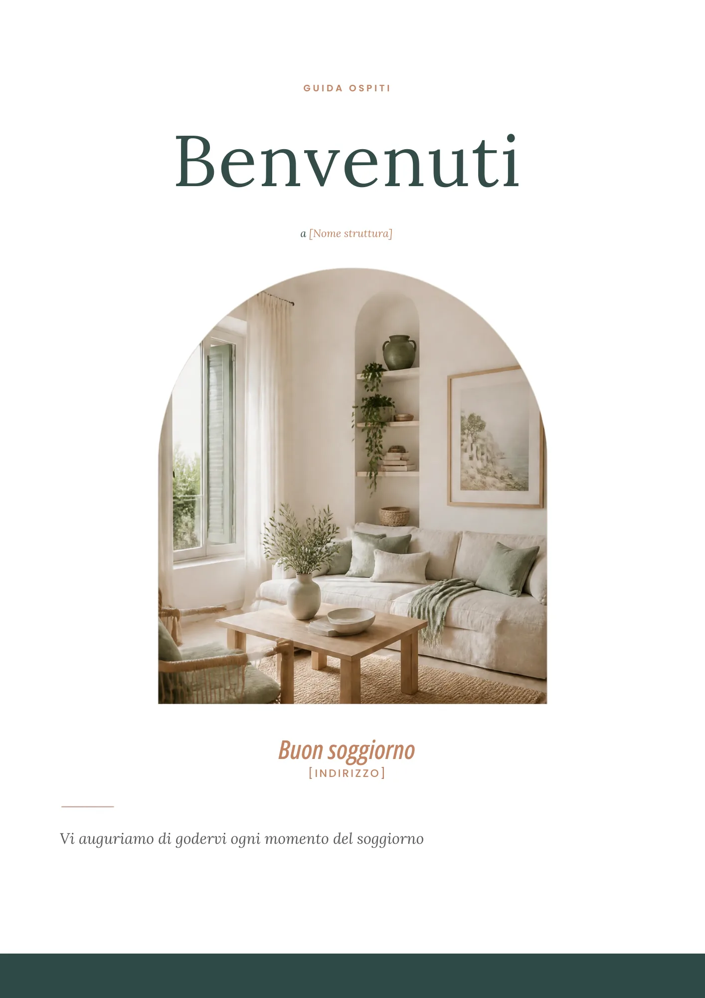 Welcome Book: copertina Benvenuti con foto del soggiorno